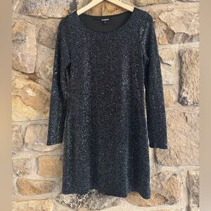 Express black sequin dress small